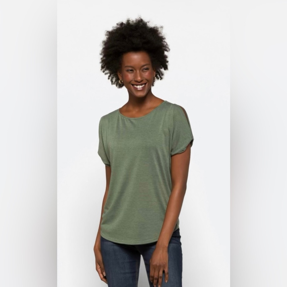 Colette Romey Cold Shoulder Knit Top